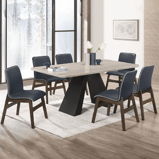 Ludovic Marble Dining Set (1+6)