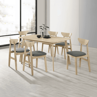 Emerson Wooden Dining Set (1+6)