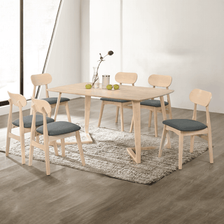 Cyrus Wooden Dining Set (1+6)