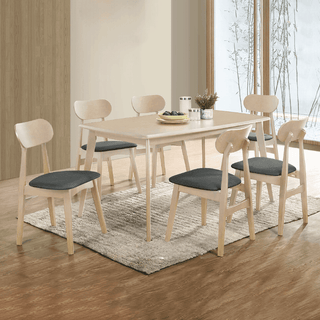 Paige Wooden Dining Set (1+6)