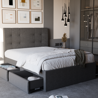 Jaxon Fabric Drawer Bed Frame (Water Repellent)