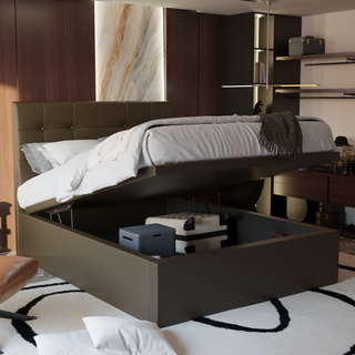 Jaxon Faux Leather Storage Bed