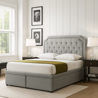 Paneris Fabric Storage Bed