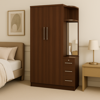 Brastow Mirror 2 Open Door Wardrobe with Drawer (120cm)