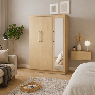 Borese 3 Door Wardrobe with Mirror (120cm)