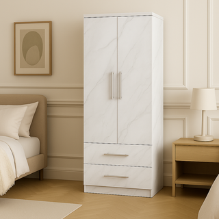 Elizabeth 2 Door Wardrobe with Drawers (80cm)