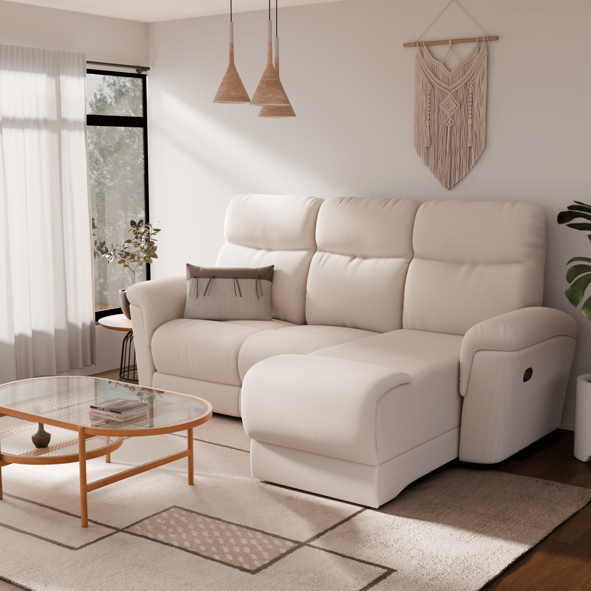 Kayle Fabric Recliner L-Shaped Sofa (Sectional) – Megafurniture