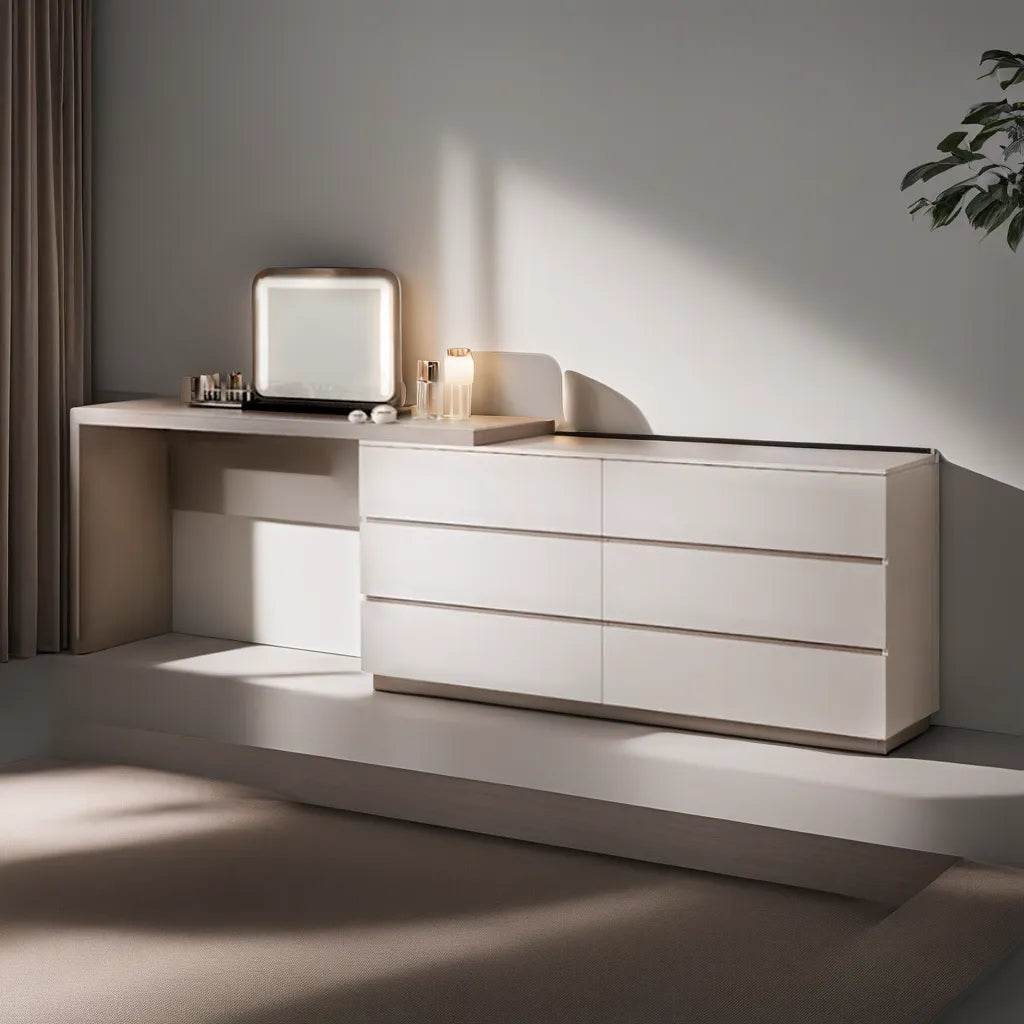 Lazarus Glossy Sintered Stone Extendable Dressing Table – Megafurniture