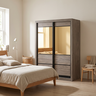 Lilah Brown Sliding Door Wardrobe