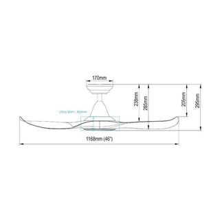 Megafurniture | Limited Edition: Efenz Troy 463 Ceiling Fan with Light BDC/WDC (46" LED Light) | Ceiling Fan