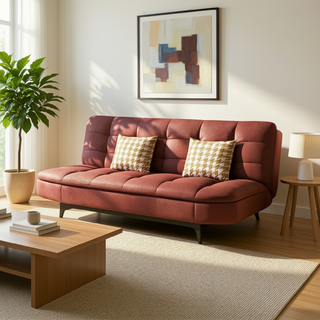 Lisette Leathaire Sofa Bed in Orange