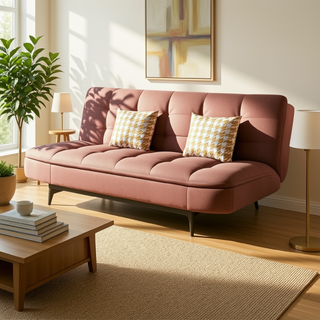 Lisette Leathaire Sofa Bed in Orange