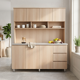 Lorena 3 Door Kitchen Cabinet with Top