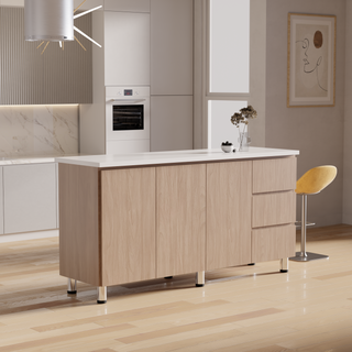 Lorena 3 Door Kitchen Cabinet
