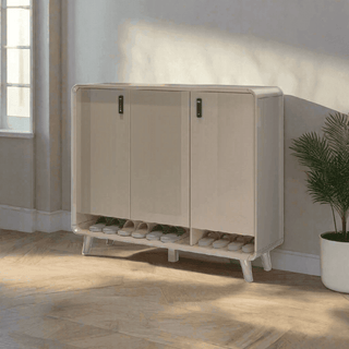 Megafurniture | Lottie 3 Door Shoe Cabinet with Number Lock (120cm) | Shoe Cabinet