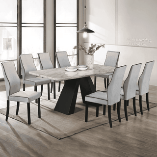 Megafurniture | Ludovis Marble Dining Set (1+8) | Dining Set