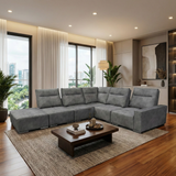 Lysten Fabric Adjustable Backrest Corner Sofa (Sectional) by Esteller (Pet Friendly & Easy Clean)