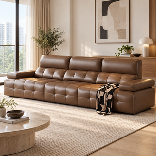 Myvello Leather Sofa