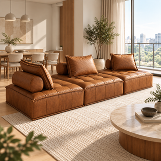 Briselle Faux Leather Sofa