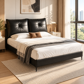 Vellaro Genuine Leather Bed Frame