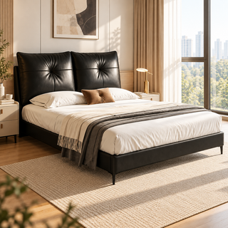 Vellaro Genuine Leather Bed Frame