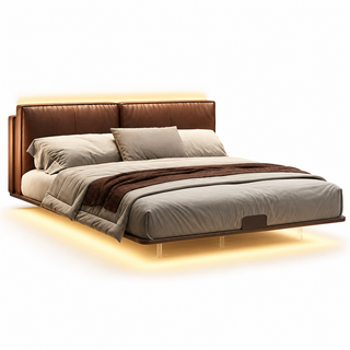Kirello Leather Floating Bed Frame (With LED)