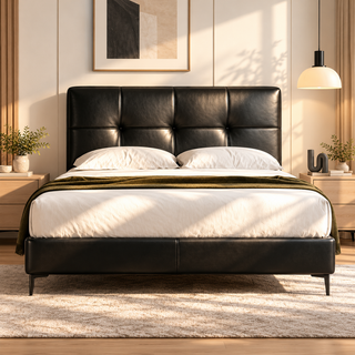 Aurelisse Genuine Leather Bed Frame