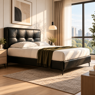 Aurelisse Genuine Leather Bed Frame