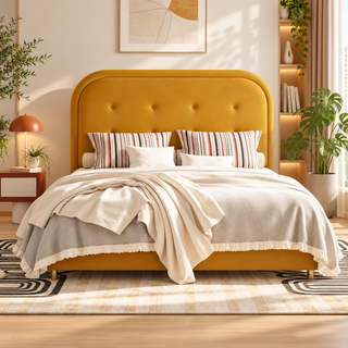 Corlavia Faux Leather Bed Frame