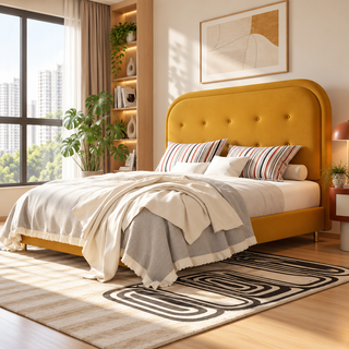Corlavia Faux Leather Bed Frame
