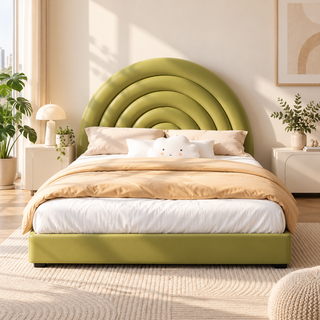 Delmira Faux Leather Bed Frame (Queen Size)