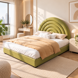 Delmira Faux Leather Bed Frame (Queen Size)