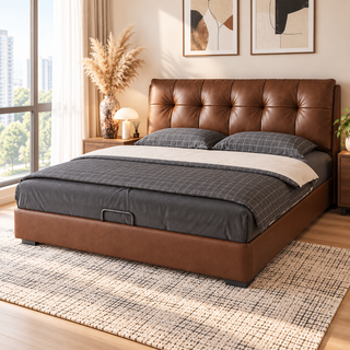 Elvarino Leather Bed Frame