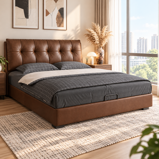 Elvarino Leather Bed Frame