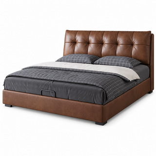 Elvarino Leather Bed Frame
