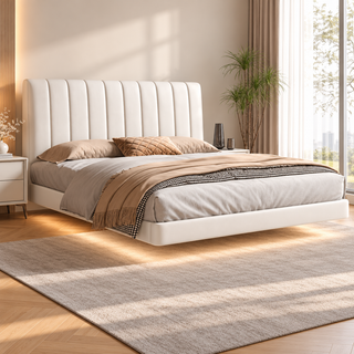 Dorvilo Leather Floating Bed Frame (With LED)