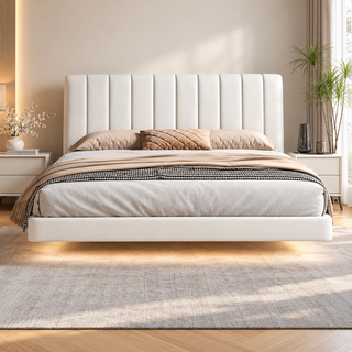 Dorvilo Leather Floating Bed Frame (With LED)
