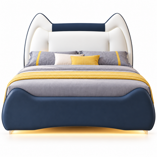 Haldris Leather Floating Bed Frame (With LED)