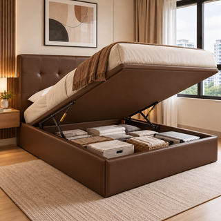 Fioreno Faux Leather Storage Bed Frame (King Size)