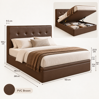 Fioreno Faux Leather Storage Bed Frame (King Size)