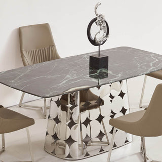Megafurniture | Marnie Cultured Marble Dining Table (140cm/160cm/180cm) | Dining Table