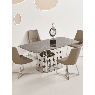 Megafurniture | Marnie Cultured Marble Dining Table (140cm/160cm/180cm) | Dining Table