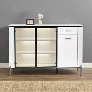 Megafurniture | Maurille White Buffet Hutch (140cm) | Sideboard