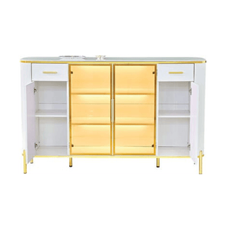 Megafurniture | Maurille White Buffet Hutch with Sintered Stone Top (160cm) | Sideboard