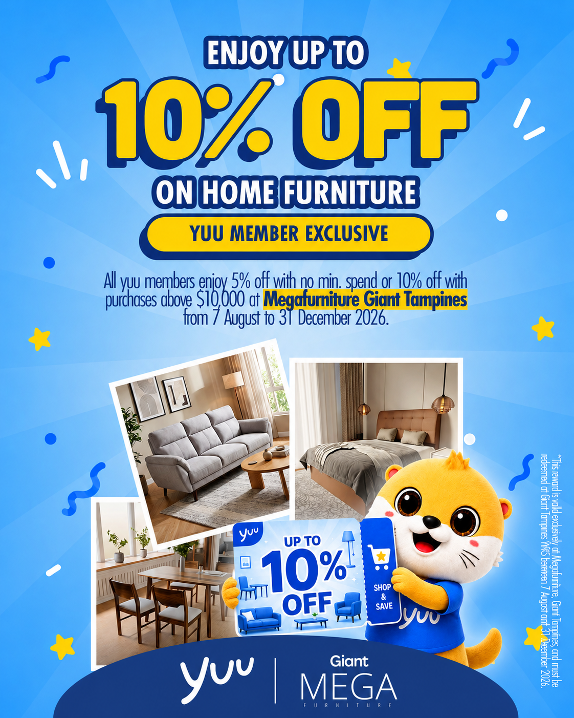 MegaFurniture Giant Tampines YUU member rewards and Giant Gift Vouchers