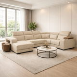 Meren Fabric Adjustable Headrest L-Shaped Corner Sofa by Esteller (Pet Friendly & Easy Clean)