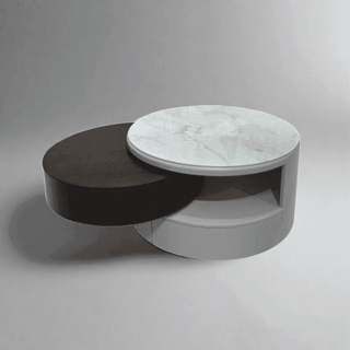 Megafurniture | Mila Round Extendable Coffee Table with Jade Stone Top | Coffee Table