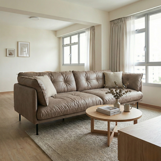 Moonstone Faux Leather Sofa