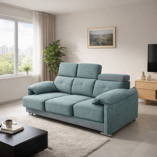 Oryno Fabric Adjustable Headrest Slider Sofa by Esteller (Pet Friendly & Easy Clean)