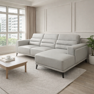 Lumo Genuine Leather Adjustable Headrest L-Shaped Sofa by Esteller